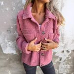 Women's Sherpa Fleece Shacket Jacket Casual Button Down Collar Fuzzy Teddy Coat with Pockets Fall Winter Warm Outerwear Slouchy Cute Aesthetic Everyday Trendy Basic Clothes