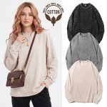 1/3 Pack 100% Cotton Oversized Long Sleeve T-Shirts Women Men Vintage Acid Wash Baggy Tees Unisex Casual Comfy Pullover Y2K Streetwear Fall Winter Loungewear Basic Essential Everyday Relaxed Fit Tops